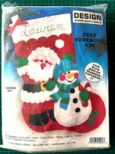 SANTA & SNOWMAN 16" Felt