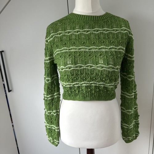 Zara green striped cropped - green,