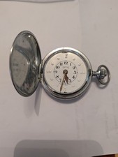 Vintage Working Smiths English Full Hunter Braille Mechanical 386 Pocket Watch