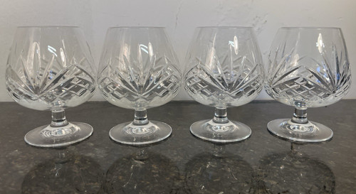 Cut crystal brandy glasses set - cut,