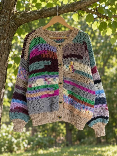 Hand crochet womens cardigan