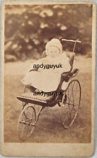 CDV ROYSTON BOY NAMED PHILLIPS IN PRAM BY NORMAN HERTFORDSHIRE ANTIQUE PHOTO