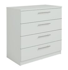 Home Brisbane 4 Drawer Chest Grey | Modern Storage Dresser Space Saver Furniture