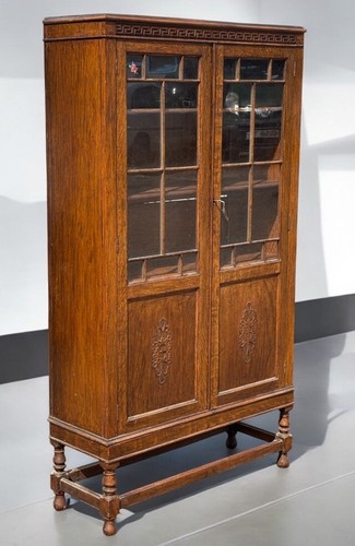 Edwardian oak bookcase - edwardian,