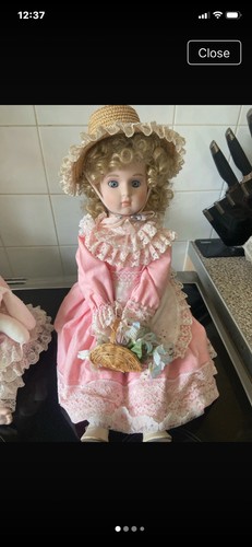 Porcelain girl doll blonde - porcelain,