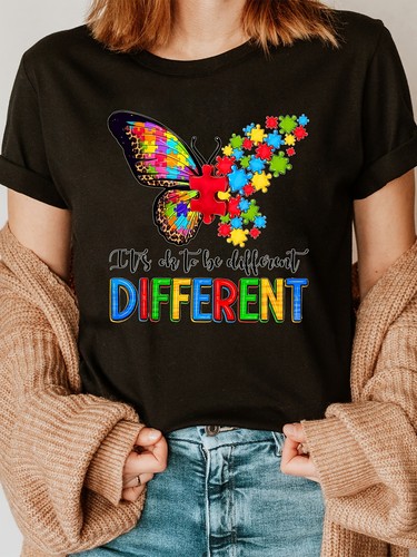 Print crew neck shirt - print, short