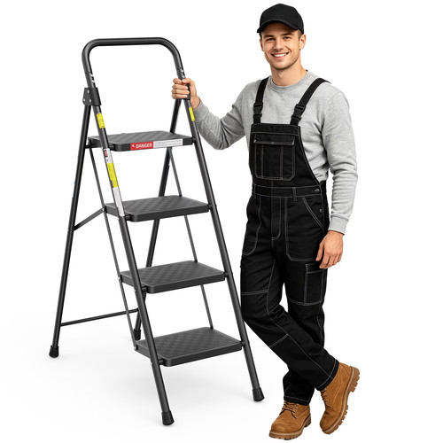 Step ladder with - with, anti-slip