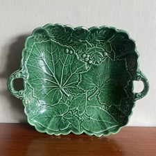 Antique Green Majolica Handled