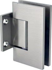Shower Door Hinge – Short Back Plate Brushed Nickel, Solid Brass Square Standard