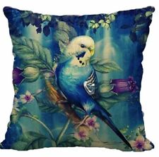 Budgie Budgerigar Cushion Cover Parrot Bird Vintage style Linen 18x18 New