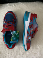 Boy's Trainers Clarks Piper Fun Jets Planes Lights Red Blue Size 10.5F