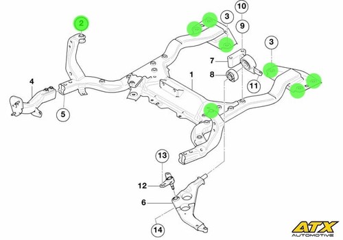 Complete front subframe - front,
