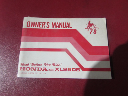 1978 honda xl250 xl250s owners - 1978,