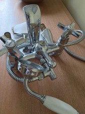 Victorian-Style Bath/Shower Mixer Taps Telephone Handset Style. Not Repro !