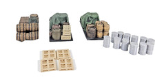 Industrial Terrain Scatter Set Barrels Crates Pallets Resion Truck Accessories.