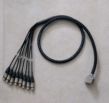 Neutrik 1.5m DB25 - 8x Female XLR Cable Sommer Mistral 8 Way Black 30cm Tails 