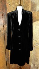 Stunning Per Una Silk Velvet Evening Coat Pink Satin Lining & Jewel Buttons 12