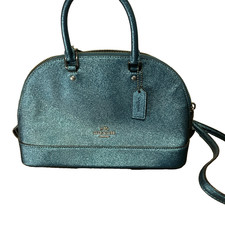 Mini COACH Sierra Satchel Authentic Metallic Cross Grain Leather G1723-F22315