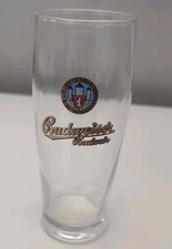 vintage Budweiser Budvar Half Pint Glasses 10oz  Crown Stamp Genuine larger beer