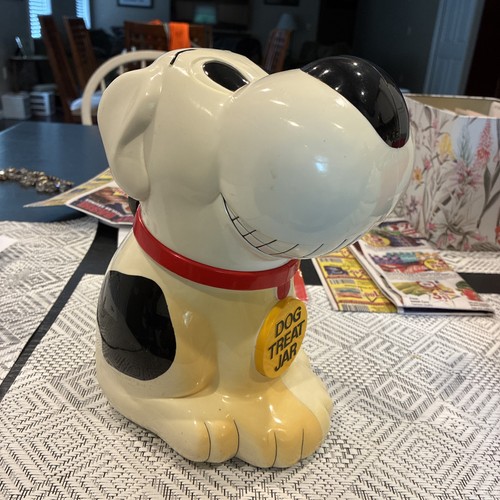 Vintage dog treat jar talking - dog,