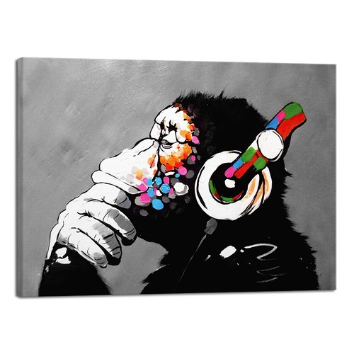 Large monkey with headphones - large,