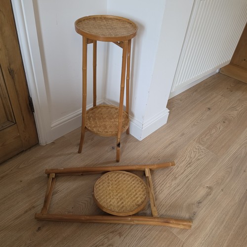 Pair vintage bamboo rattan - pair,