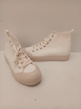 Men's size UK 9 (43) High Top Trainers in White and Vegan Friendly by Schuh NEW.