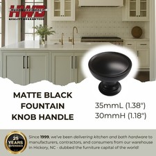 Round Cabinet Knob Black