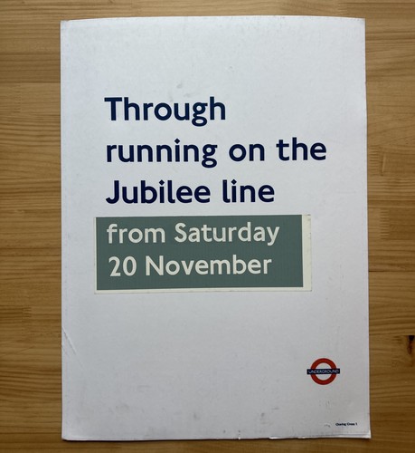 Nov 1999 jubilee line sign - 1999,