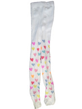 girls cream heart tights from NEXT - age 5-6Y