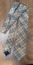 Vintage Burberry Tie Check Silk Beige Classic