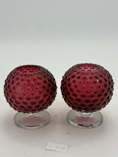 Pair antique cranberry - of,
