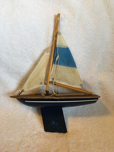 Wooden metal sailboat model - metal,