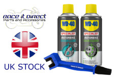 WD40 Specialist Motorbike Chain Cleaning Cleaner Lube + Brush Kit For Motorcycle