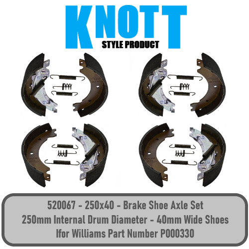 Knott style brake shoe kit - style,