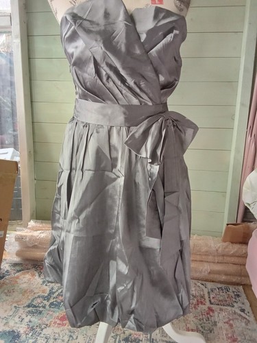 Steel grey strapless evening - steel,