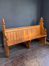 Victorian pine church pew - victorian,