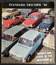 TRIUMPH CAR RANGE 1966 Sales Brochure 1300 Herald 2000 SPITFIRE Vitesse TR4A +