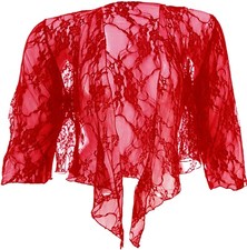 Red Lace 3/4 Sleeve Shrug