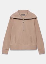 Mint Velvet Size XL Ottoman 1/2 Zip Front Sweatshirt Neutral RRP £180 Sold Out !