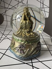 PAST TIMES Mucha Style Water  Snow Globe Musical (plays Moon River) Art Nouveau
