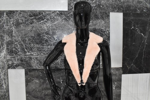 Mink fur collar - collar, pink