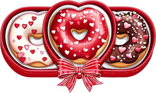 Valentine day donut - donut, wall