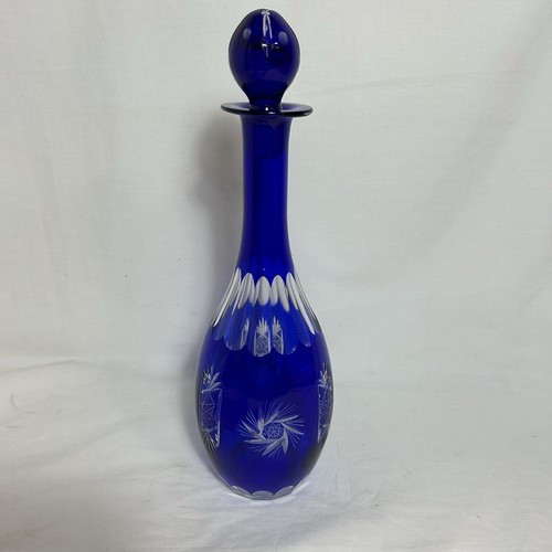 Vintage cobalt blue - cut, glass