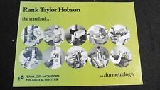 Rank Taylor Hobson/Hilger Watts Sales Brochure  'The Standard For Metrology'