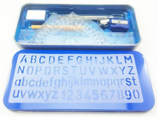 10 Piece Maths Set Geometry Compass Ruler Protector School College in Tin Case