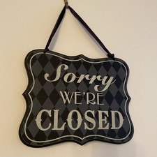 Vintage Style Wooden Salon Open Sign, Beauty ,hair, Shop.. Black And Grey