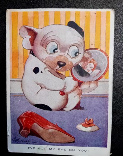 Bonzo dog comic postcard - dog,