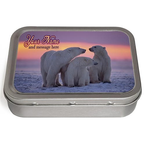 Personalised tobacco tin bear - personalised,