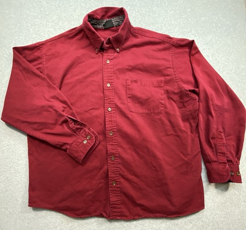 Old river red button down - river, long